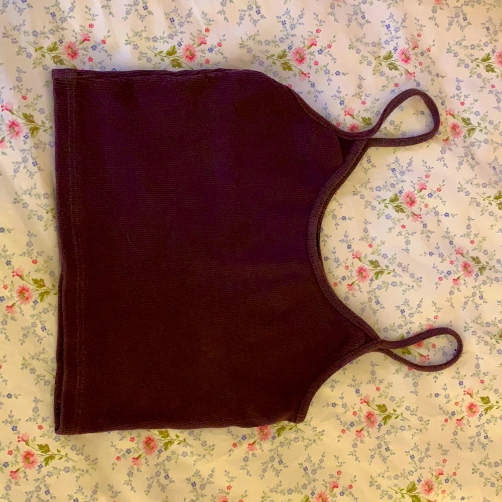 burgundy purple cropped tank top